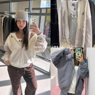 现货 Restandrecreation RR拼接摇粒绒休闲连帽卫衣外套+休闲裤女