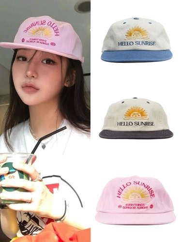 韩国采购 hellosunrise 潮流个性可爱彩色复古平檐帽鸭舌棒球帽女