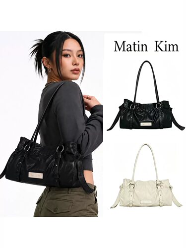 韩国直邮 MATIN KIM 26夏季新款 金属标抽褶单肩包手提包腋下包女