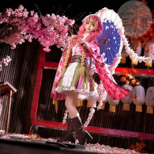 鬼灭之刃cos服甘露寺蜜璃cos服儿童五周年纪念日鬼杀队服cosplay