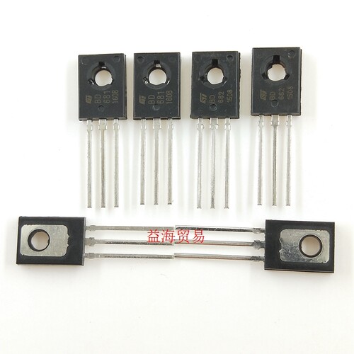 BD681 BD682 配对管 TO-126直插 100V/4A NPN达林顿功率晶体管PNP