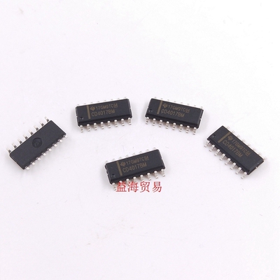 CD4017BM 贴片 全新原装 IC块逻辑芯片 十进制计数器 10输出SOP16