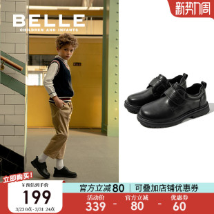 男童黑色皮鞋 学生校园舞台演出鞋 英伦风春季 儿童单鞋 新款 百丽童鞋