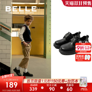 学生校园舞台演出鞋 百丽童鞋 儿童单鞋 英伦风秋冬新款 男童黑色皮鞋
