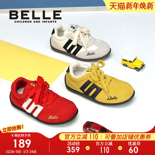 新款 25秋季 薄底红色赛车鞋 儿童休闲板鞋 百丽童鞋 运动鞋 女童德训鞋