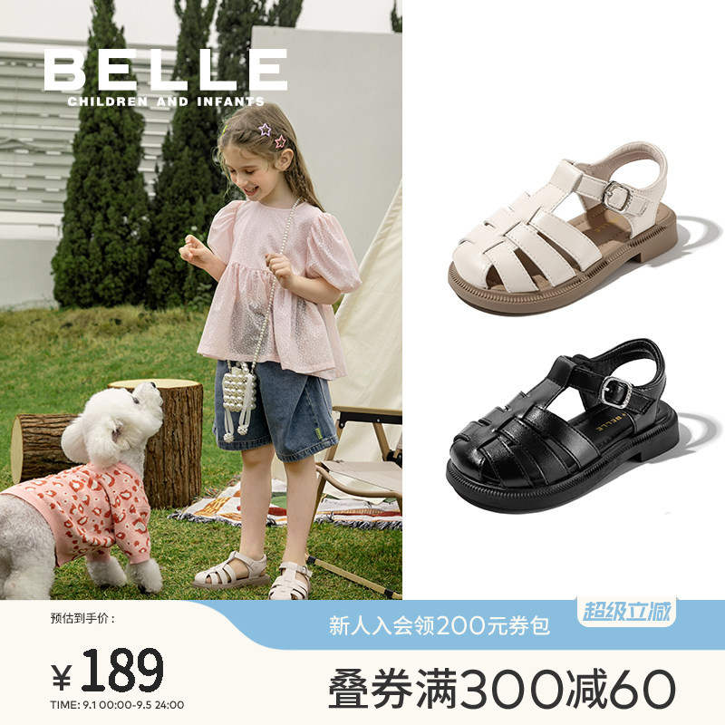 百丽童鞋夏季女童罗马凉鞋图片