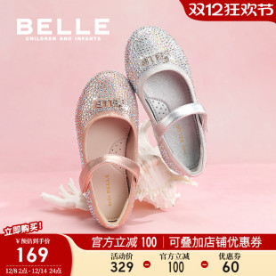 2025秋季 新款 儿童时尚 百丽童鞋 水钻鞋 小女孩公主鞋 单鞋 女童水晶鞋
