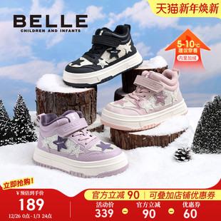 女童高帮板鞋 加绒保暖运动鞋 冬季 新款 子 百丽童鞋 宝宝鞋 儿童运动鞋