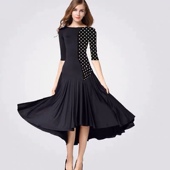 摩登舞连衣裙表演出拉丁裙性感时尚 大摆时尚 收腰晚礼服 女半袖 新款