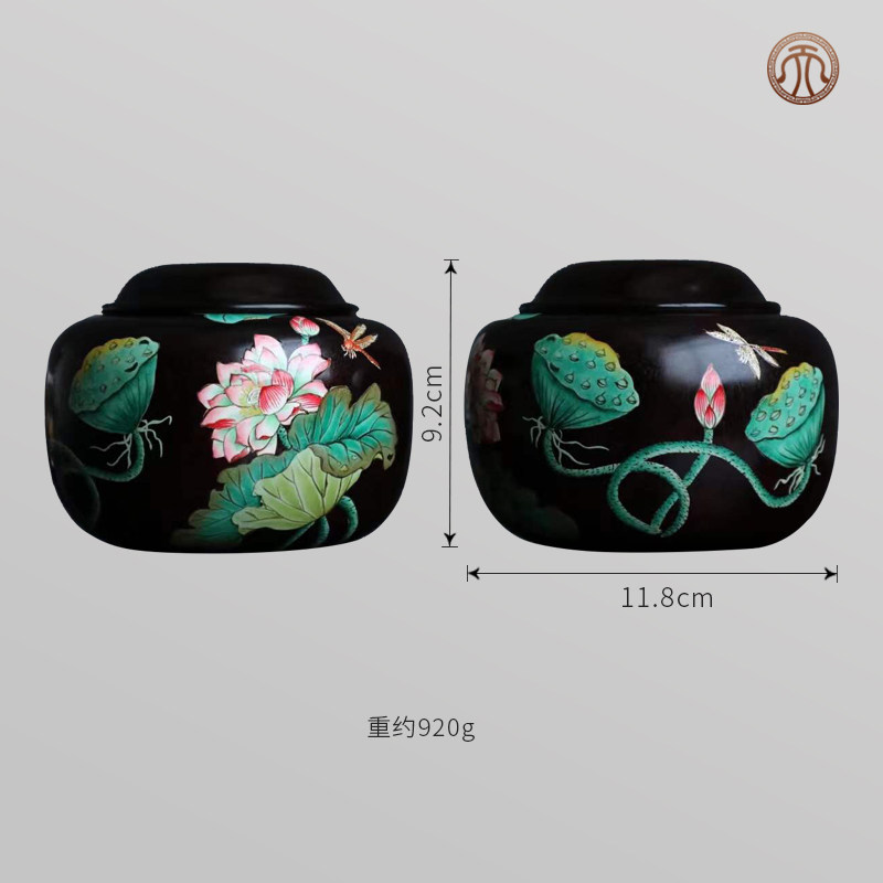 印度小叶紫檀围棋罐一对红木彩绘收纳罐密封收藏送礼