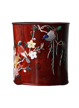 天纵印度小叶紫檀笔筒