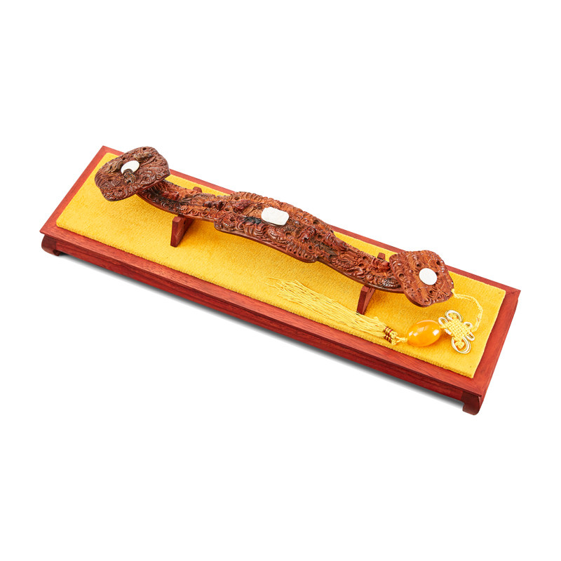 老挝大红酸枝九龙如意木雕摆件红木家居饰品婚礼开业乔迁送礼收藏