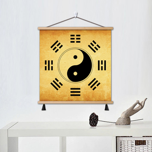 玄关易经太极五行八卦图风水镇宅招财挂画书房壁画客厅卷轴装饰画