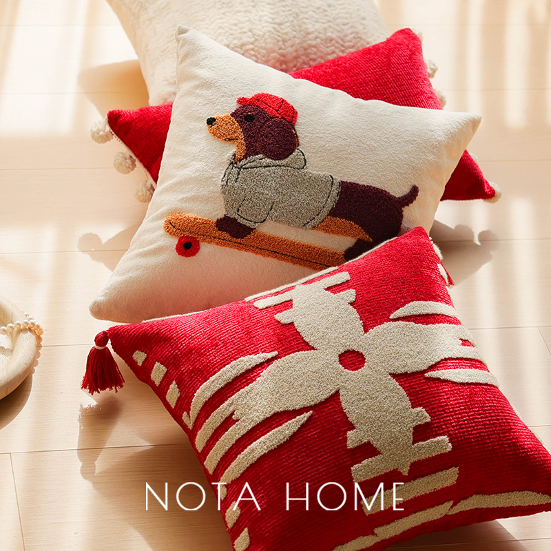 ins风抱枕新年红色喜庆枕套新家