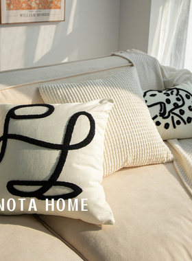 北欧轻奢抱枕毛绒客厅沙发靠枕睡觉靠垫女生车用腰枕可爱椅子腰垫