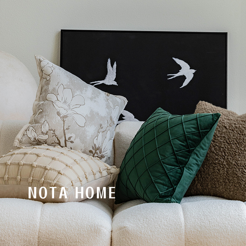 中古风抱枕毛绒柔软方形靠垫客厅沙发靠枕样板间软装枕套车载腰枕