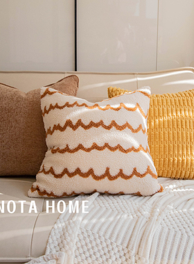 中古法式抱枕纯色靠垫毛绒枕套客厅沙发靠枕高级感抱枕柔软北欧风