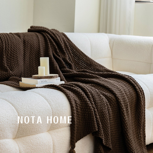 美拉德毛毯轻奢北欧风吊穗盖毯