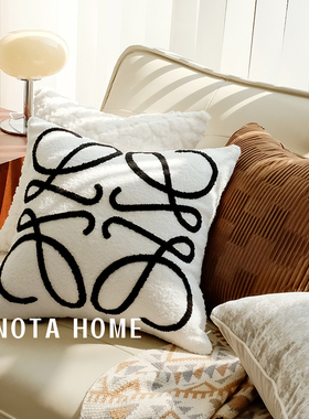 法式抱枕轻奢客厅沙发靠枕女生睡觉毛绒靠垫柔软奶油风抱枕套含芯