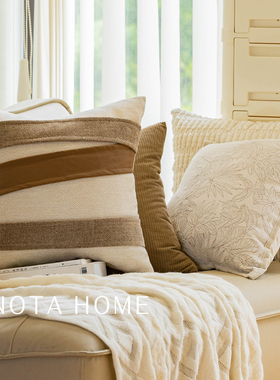 中古风抱枕法式轻奢靠枕客厅沙发方形靠垫白色车载腰枕床头抱枕套