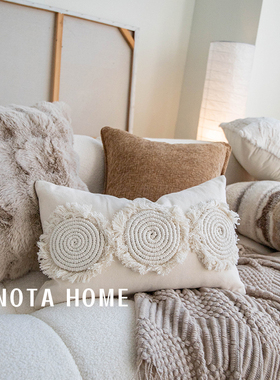 轻奢抱枕簇绒靠枕现代简约靠垫客厅沙发抱枕套方形毛绒复古风腰枕