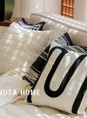 现代简约抱枕轻奢高级感靠枕北欧棉麻布艺靠垫客厅沙发抱枕套含芯