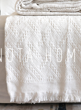 北欧ins沙发巾盖布全盖防滑通用棉麻单人沙发毯装饰毯床尾毯轻奢