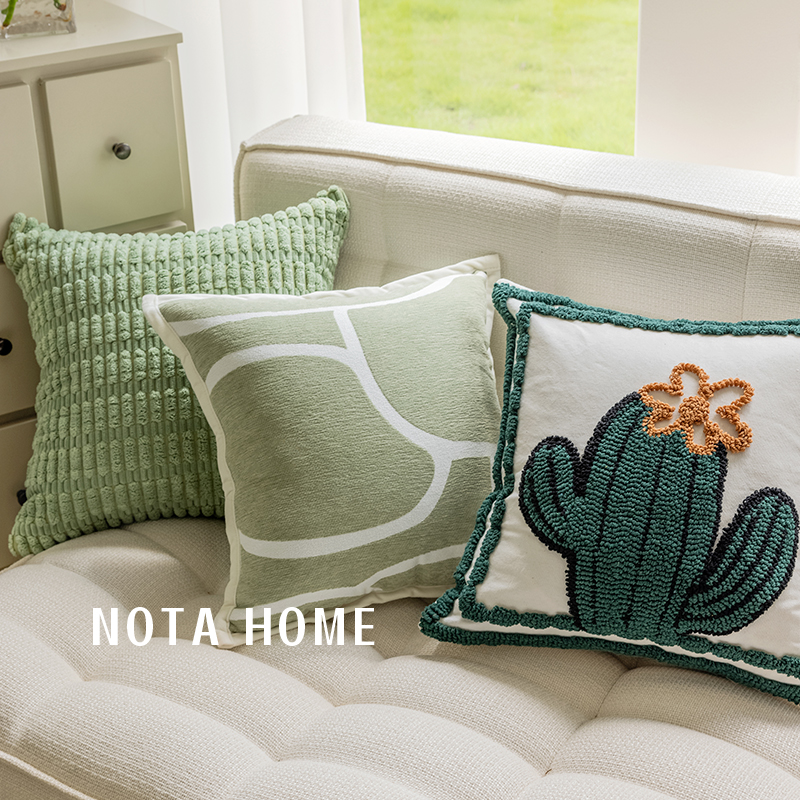 沙发抱枕套绿色简约轻奢汽车抱枕