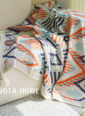 中古沙发毯办公室午睡毯北欧风针织毯盖毯单人披肩毛毯斗篷小毯子