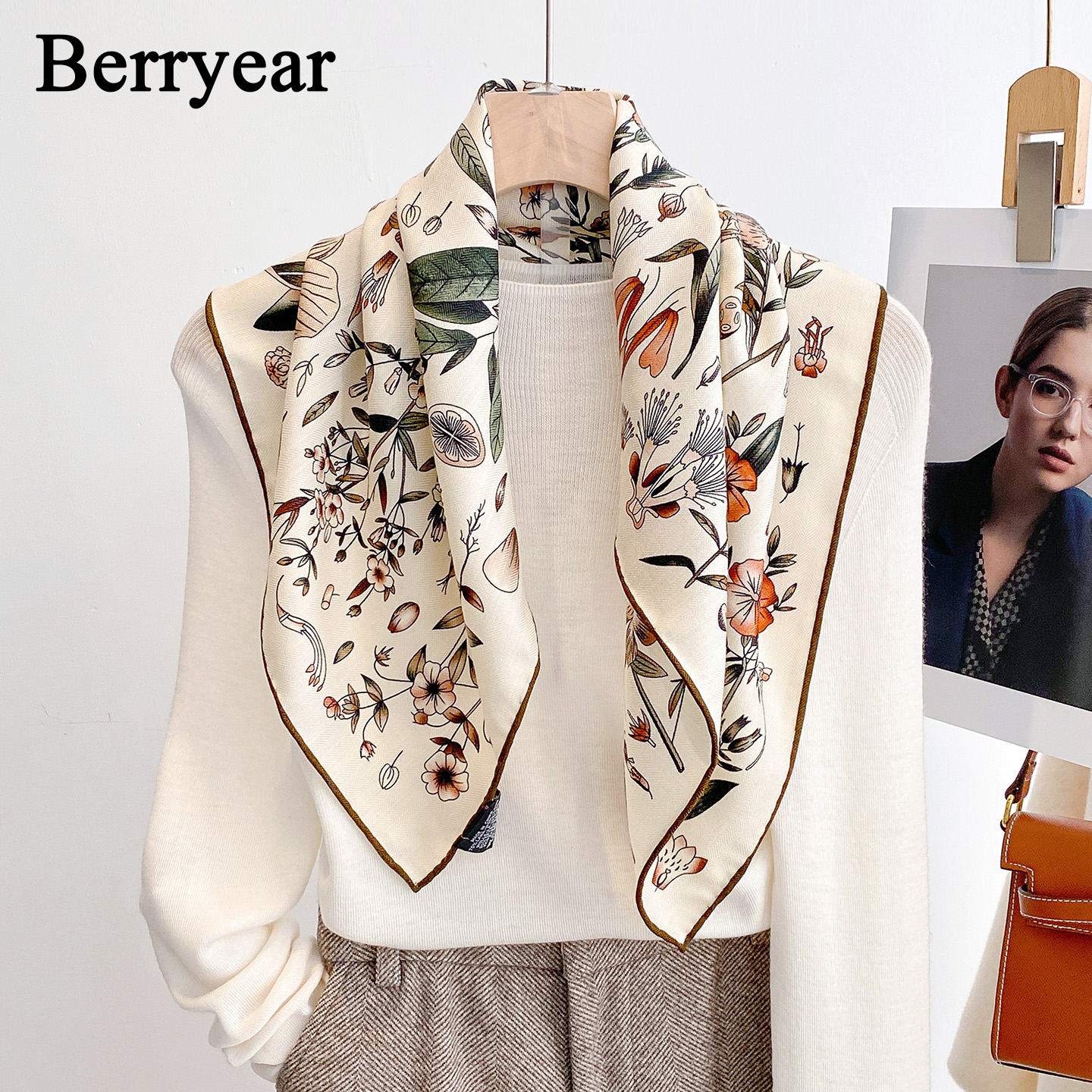 真丝羊毛围巾丝巾方巾女2025新款秋冬季高级感系脖丝毛韩国小领巾