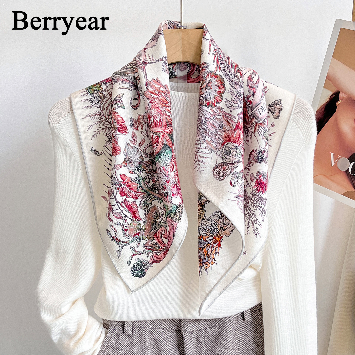 真丝羊毛围巾方巾丝巾女丝毛领巾