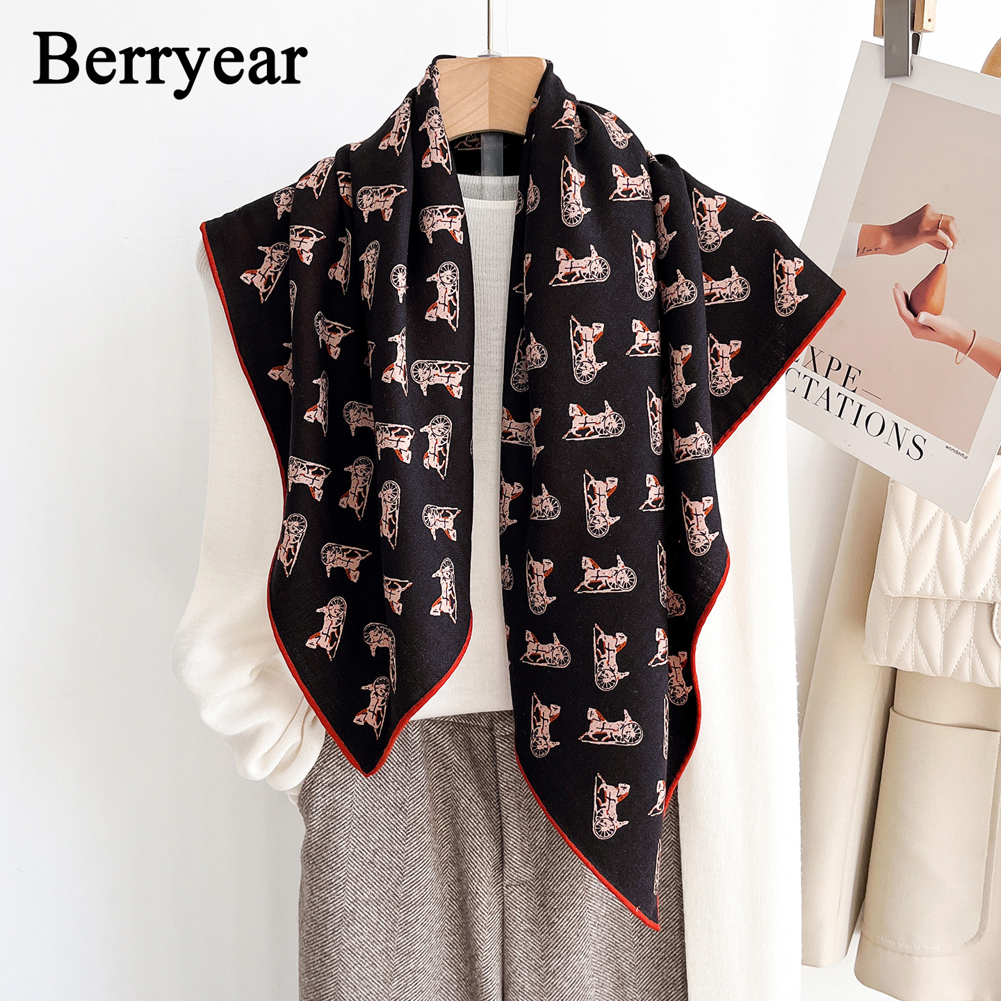 真丝羊毛围巾丝巾披肩女外搭方巾