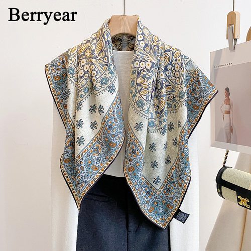 真丝羊毛围巾方巾丝巾披肩女外搭