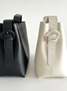 loan真皮麂皮时尚休闲通勤大容量水桶托特包手提单肩斜挎潮女包包