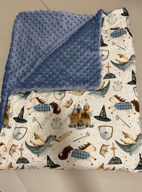 国现 波兰海淘lamillo拉米洛加大暖肤蓝色王子款婴幼儿毛毯豆豆毯