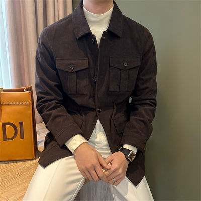 NR先生翻领秋冬休闲男夹克
