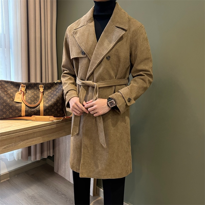 NR先生中长款秋冬灯芯绒男大衣