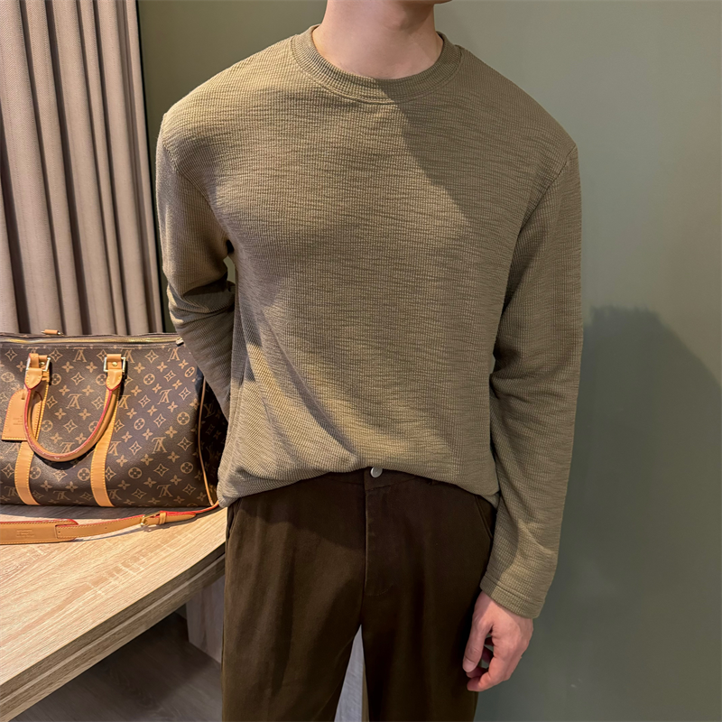 纯色休闲慵懒宽松体恤男