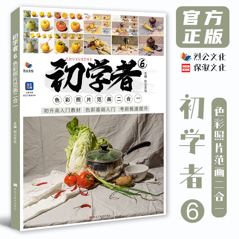 初学者6色彩照片范画二合一 2025烈公文化色彩基础静物风景临摹范本写生对照美术高考联考教材教程书籍水粉