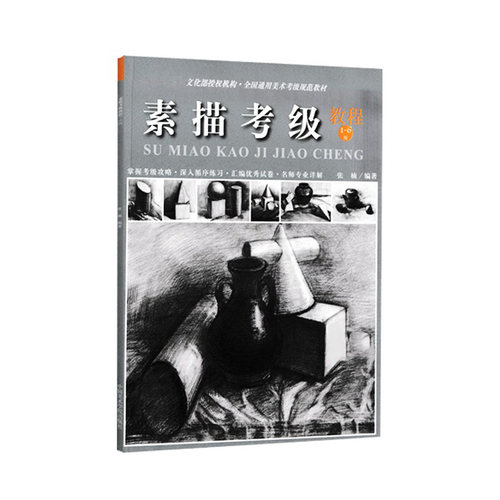 素描考级教程(1-6级)张楠 素描几何体静物写生五官写生入门基础教材 考试大纲示范图例 技法训练应试要点 优秀试卷评析模拟试卷