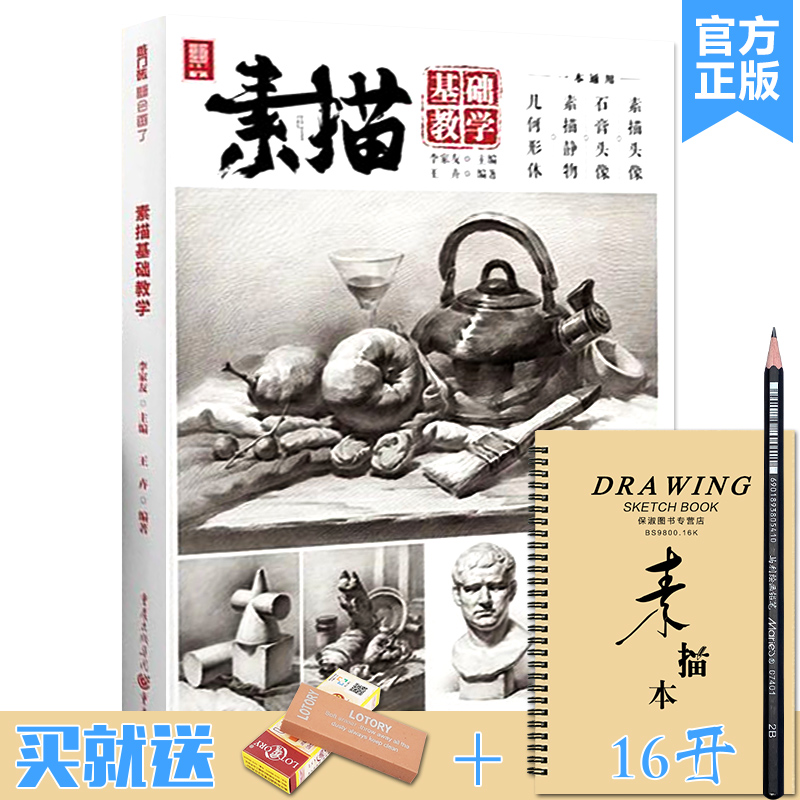 素描基础教学 2021敲门砖王卉单个组合素描静物几何体石膏像人物头像临摹范本画册美术高考联考教材教程素描书籍