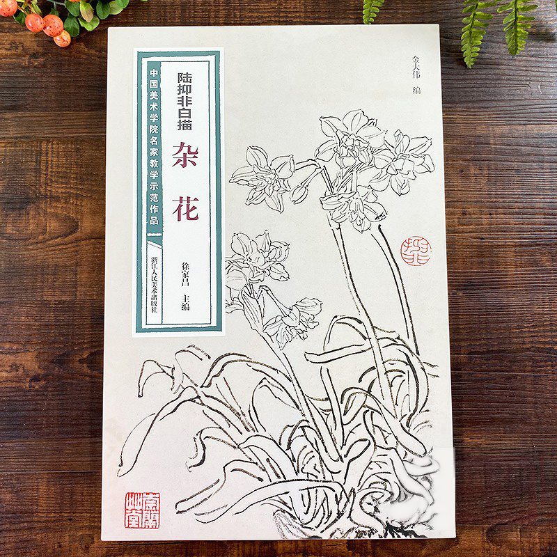 陆抑非白描杂花 中国美术学院名家教学示范作品大8开高清写生创作 中国画初学入门临摹教程画册页绘画技法赏析范本教材作品画集