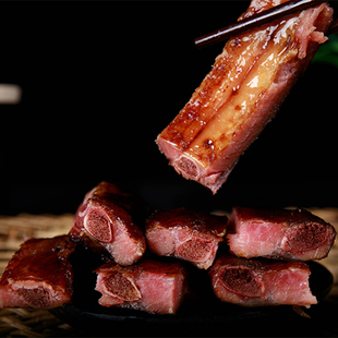 【老丈母】四川农家柏丫烟熏腊排骨手抓腊排肉排400g/袋*3