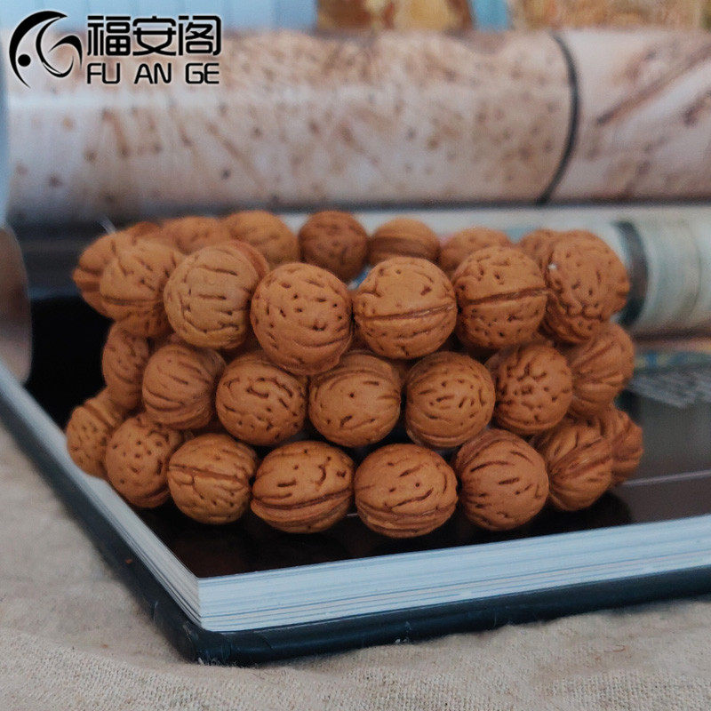 福安阁野生文玩小桃核手串脑纹男女小龙纹高密蚂蚁纹盘玩礼物