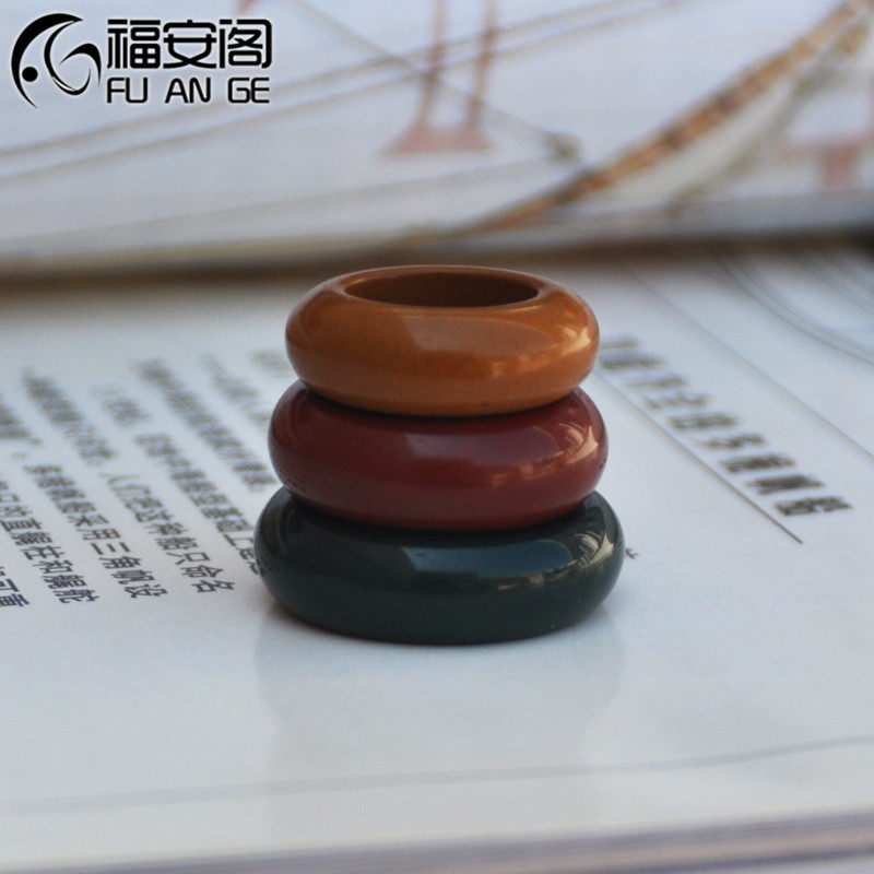 福安阁阿拉善玛瑙跑环指环文玩星月配饰菩提子配件红绿灯挂环