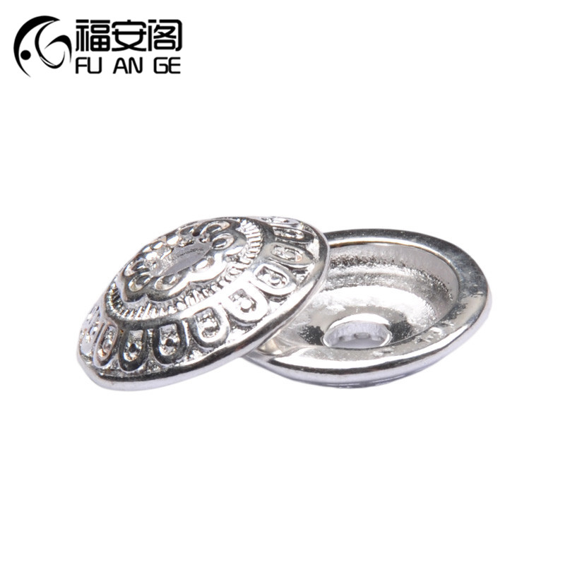 福安阁 DIY藏银/黄铜饰品配件配饰雕花圆扣片隔片佛珠手链/对