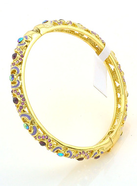 景泰蓝镶嵌水钻圣诞节礼物手环