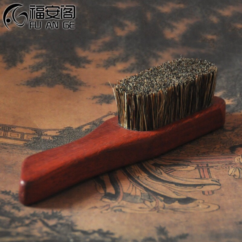 福安阁 文玩猪鬃刷子核桃菩提子橄榄核盘玩檀木刷硬毛刷清洁刷/把