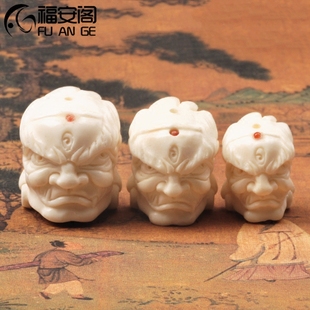 福安阁 鹿角盘雕刻不动明王吊坠佛珠手链手串配饰配件/个