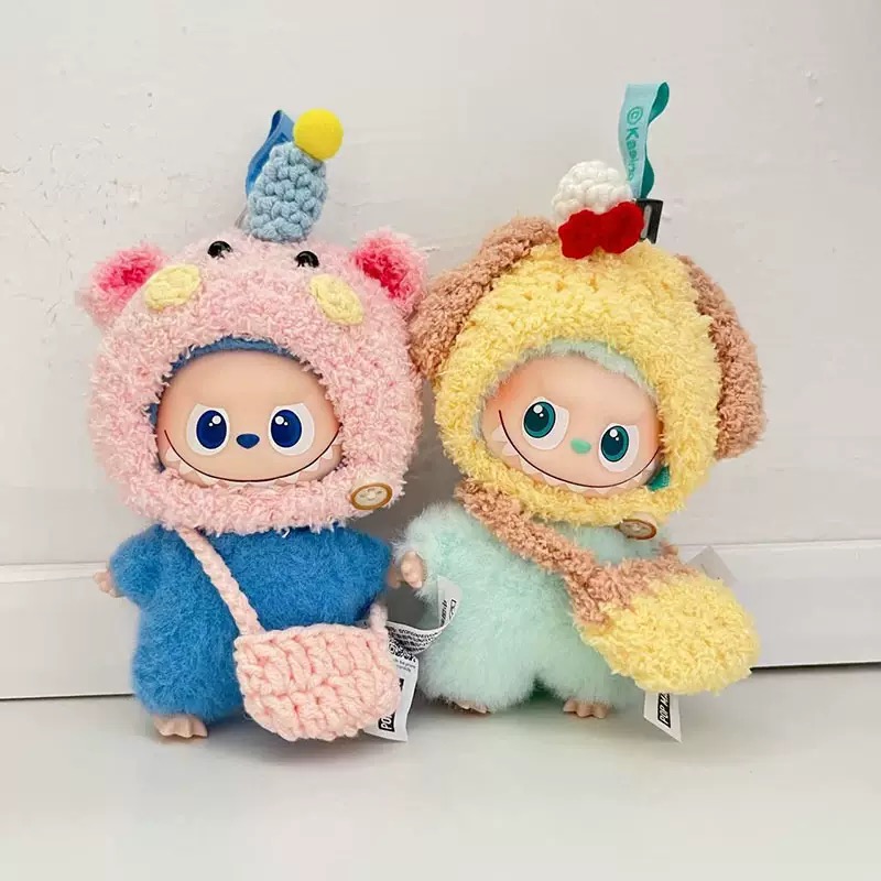 （不含娃）Labubu拉布布娃衣手作小猪小狗帽套装